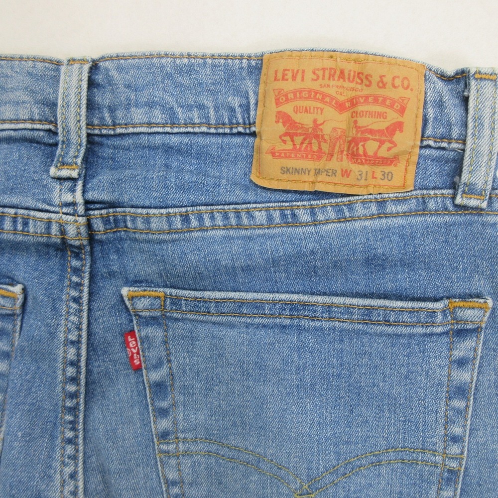 Levi's Men's Jeans 30X29 (TagW31 L30) Skinny Taper Blue Denim Medium Wash - Picture 9 of 12